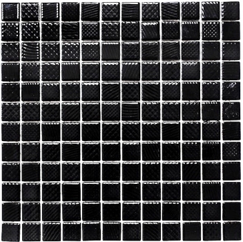 Mosaico BLACK GLOSSY STRUCTURE Revestimiento de cocina MOS18-CG123_f