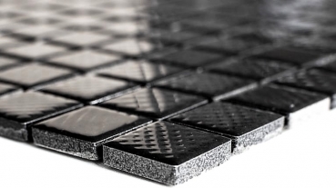 Mosaico BLACK GLOSSY STRUCTURE Revestimiento de cocina MOS18-CG123_f