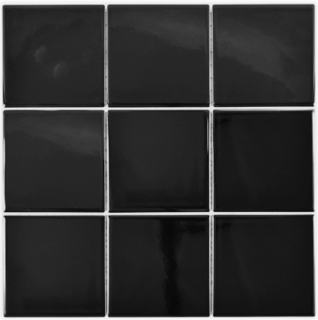 Muestra de mano mosaico azulejo cerámica negro brillante azulejos azulejos de pared azulejos de baño MOS23-0301_m