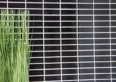 Rod mosaico de cerámica negro brillante ducha splashback MOS24-0302