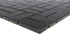 Molino de viento azulejo de mosaico de cerámica negro brillante WC baño azulejo backsplash pared de la cocina - MOS24-CWM8BG