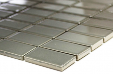 Muestra de mano mosaico azulejo cerámica metal gris varillas metal brillante MOS24B-0204_m