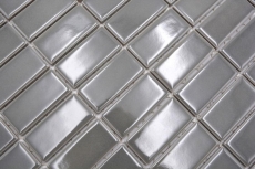 Rod mosaico de azulejos de cerámica de metal gris antracita brillante baño cocina MOS24B-0204