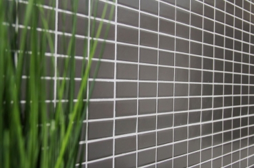 Muestra de mano mosaico azulejo cerámica metal gris varillas metal mate MOS24B-0211_m