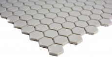 Muestra de mano mosaico azulejo cerámica hexágono gris claro sin esmaltar mosaico pared cocina splashback MOS11A-0202-R10_m