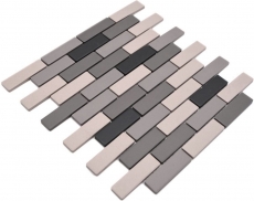 Mosaico de azulejos de cerámica de color beige claro gris ladrillo de la pared sin esmaltar antideslizante plato de ducha azulejo del suelo - MOS26-0206-R10