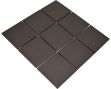 Mosaico de azulejos de cerámica grafito negro antracita sin esmaltar antideslizante plato de ducha salpicaduras de baño azulejos de pared - MOS14-CU922