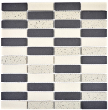 Mosaico azulejo cerámica beige negro barras sin esmaltar plato de ducha azulejo de suelo MOS24-0113-R10_f