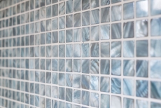Madre de la perla mosaico concha mosaico azul gris azulejo backsplash pared de la cocinaMOS150-SM2582