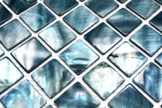 Madre de la perla mosaico concha mosaico azul gris azulejo backsplash pared de la cocinaMOS150-SM2582