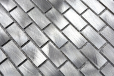 Mosaico azulejo aluminio plata ladrillo backsplash pared de la cocina MOS48-0204