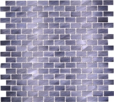Mosaico de aluminio ladrillo negro backsplash pared de la cocina MOS48-0304
