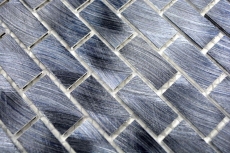 Mosaico de aluminio ladrillo negro backsplash pared de la cocina MOS48-0304