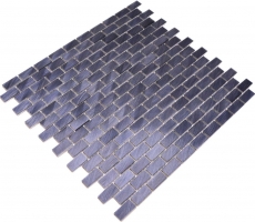 Mosaico de aluminio ladrillo negro backsplash pared de la cocina MOS48-0304