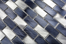 Mosaico de aluminio ladrillo negro backsplash pared de la cocina MOS48-0208