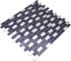 Mosaico de aluminio ladrillo negro backsplash pared de la cocina MOS48-0208