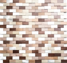 Mosaico azulejo aluminio ladrillo 3D plata cobre azulejo espejo MOS49-0207