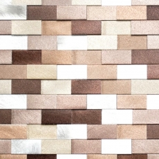 Mosaico azulejo aluminio ladrillo 3D plata cobre azulejo espejo MOS49-0207