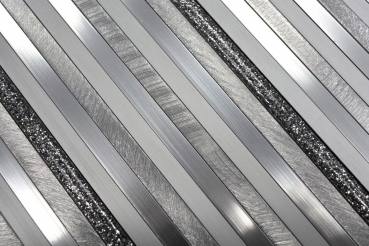 Mosaico de azulejos varillas de aluminio compuesto plata mate cepillado pulido brillo MOS49-L401GS