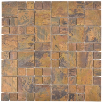Muestra de mano mosaico azulejo cobre combinación marrón cocina MOS49-1502_m