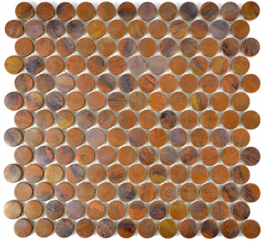 Muestra de mano mosaico azulejo de cobre botón de cobre marrón cocina MOS49-1506_m