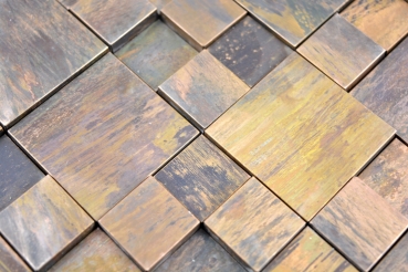 Muestra de mano mosaico azulejo cobre combinación 3D cocina marrón MOS49-1512_m