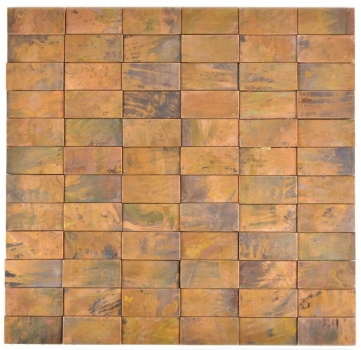 Muestra de mano mosaico azulejo de cobre varillas de cobre 3D marrón azulejo backsplash cocina MOS49-1514_m