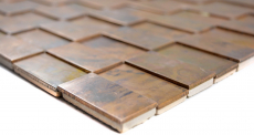 Muestra de mano mosaico azulejo de cobre varillas de cobre 3D marrón azulejo backsplash cocina MOS49-1514_m
