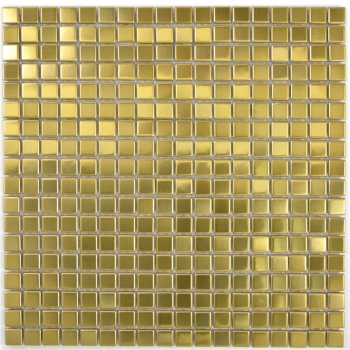 Muestra de mano mosaico azulejo acero inoxidable oro acero cepillado azulejo backsplash cocina MOS129-0707_m