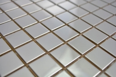Acero inoxidable azulejo de mosaico de plata brillante azulejo backsplash pared de la cocina MOS129-23G