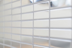 Acero inoxidable azulejo de mosaico de plata rectángulo brillante azulejo backsplash pared de la cocina MOS129-0215