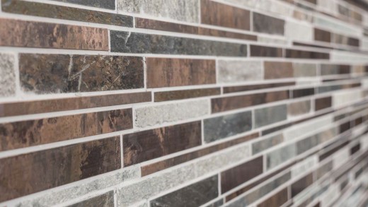 Mosaico de azulejos de piedra natural de cobre gris óxido compuesto barras de pared frente a la pared azulejos backsplash cocina - MOS47-XSK565