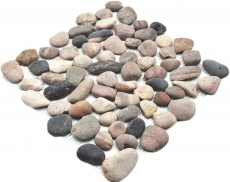 Río guijarro piedra guijarro curva beige gris negro crema antracita plato de ducha ducha pared cocina - MOS30-1204