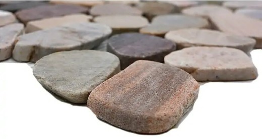 Azulejo río guijarro piedra guijarro corte beige gris rojo verde crema arena plato de ducha azulejo backsplash cocina - MOS30-0204