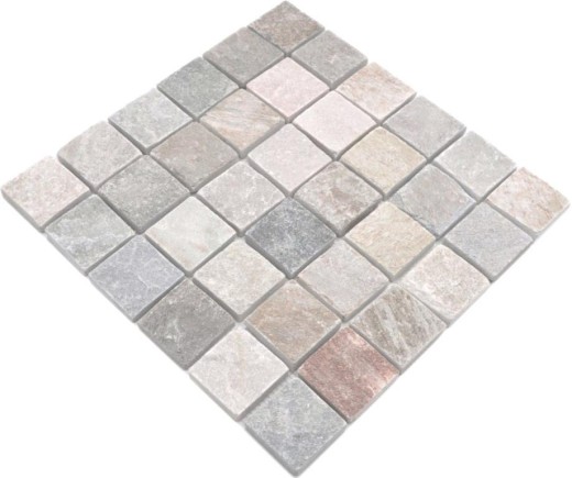 Cuarcita piedra natural mosaico azulejo beige gris pared piso ducha cocina splashback azulejo backsplash - MOS36-0204