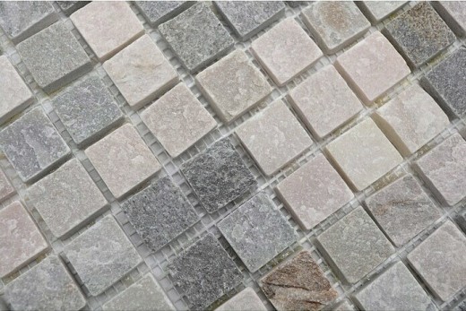 Cuarcita piedra natural mosaico azulejo beige gris pared piso ducha cocina splashback ducha pared - MOS36-0206