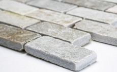 Cuarcita piedra natural mosaico azulejo ladrillo beige gris pared piso ducha backsplash cocina backsplash - MOS36-0208