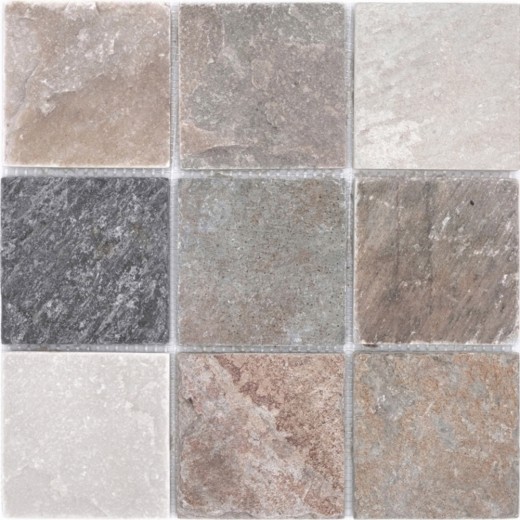 Cuarcita piedra natural mosaico azulejo beige gris pared piso ducha cocina splashback azulejo backsplash baño - MOS36-0210
