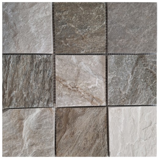 Cuarcita piedra natural mosaico azulejo beige gris pared piso ducha cocina splashback azulejo backsplash baño - MOS36-0210