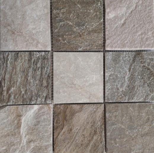 Cuarcita piedra natural mosaico azulejo beige gris pared piso ducha cocina splashback azulejo backsplash baño - MOS36-0210