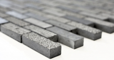 Mosaico de mármol de piedra natural gris cemento gris antracita ladrillo mirada talla azulejo backsplash cocina - MOS40-B49