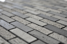 Mosaico de mármol de piedra natural gris cemento gris antracita ladrillo mirada talla azulejo backsplash cocina - MOS40-B49