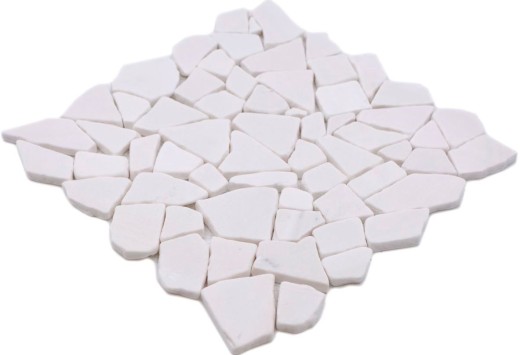 Mosaico de mármol de cantera de piedra natural poligonal blanco pared revestimiento azulejo backsplash azulejo de la pared azulejo de la cocina - MOS44-0102