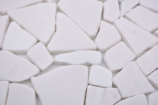 Mosaico de mármol de cantera de piedra natural poligonal blanco pared revestimiento azulejo backsplash azulejo de la pared azulejo de la cocina - MOS44-0102