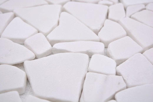 Mosaico de mármol de cantera de piedra natural poligonal blanco pared revestimiento azulejo backsplash azulejo de la pared azulejo de la cocina - MOS44-0102