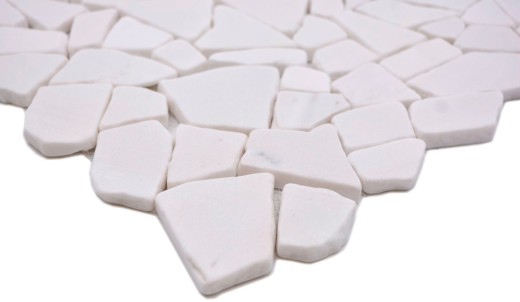 Mosaico de mármol de cantera de piedra natural poligonal blanco pared revestimiento azulejo backsplash azulejo de la pared azulejo de la cocina - MOS44-0102