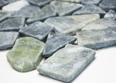Mosaico de mármol de cantera de piedra natural poligonal gris-verde antracita azulejo backsplash azulejo de la pared azulejo de la cocina - MOS44-0208
