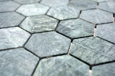 Mármol azulejo de mosaico de piedra natural hexágono verde antracita efecto piedra azulejos backsplash - MOS44-0210