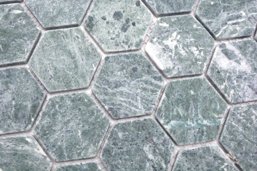 Mármol azulejo de mosaico de piedra natural hexágono verde antracita efecto piedra azulejos backsplash - MOS44-0210