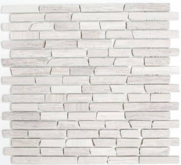 Muestra de mano mosaico azulejo mármol piedra natural ladrillo mármol gris rayas MOS40-MOSBrick2012_m